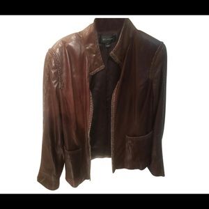 ST JOHN VNTG Leather braided jacket